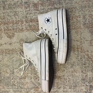 Converse All Star White High-Tops- womens size 8